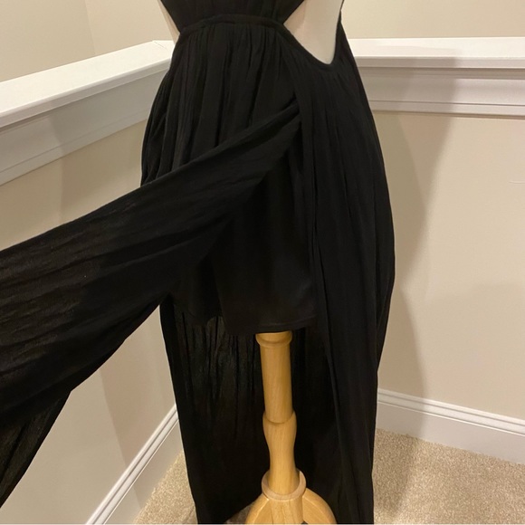 TOBI Little Black Maxi Dress! Stunning Halter Tie Neck Cutout Waist Design Sz XS - Picture 5 of 14